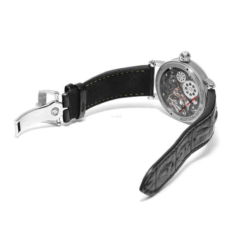 Chronoswiss,Flying 44mm,44mm,Stainless Steel,Skeleton,Handwound,46hours,In-house Caliber,CH,CH-6723S-BKYE