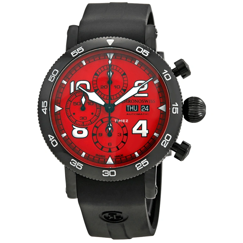 Chronoswiss,Timemaster 44mm,44mm,Stainless Steel,Red,Automatic,Chronograph,Date,Day,CH,CH-9045-RE