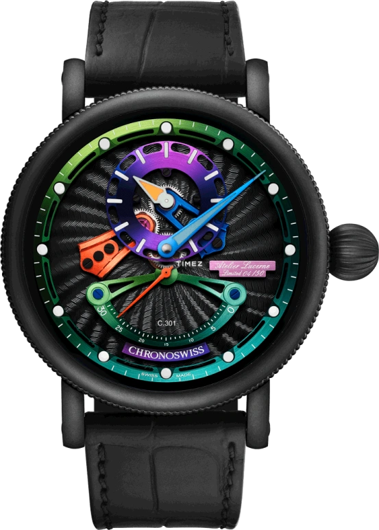 Chronoswiss,Open Gear 44mm,44mm,Stainless Steel,Black,Multi-Color,Automatic,Retrograde,42hours,CH,CH-6925M-COL