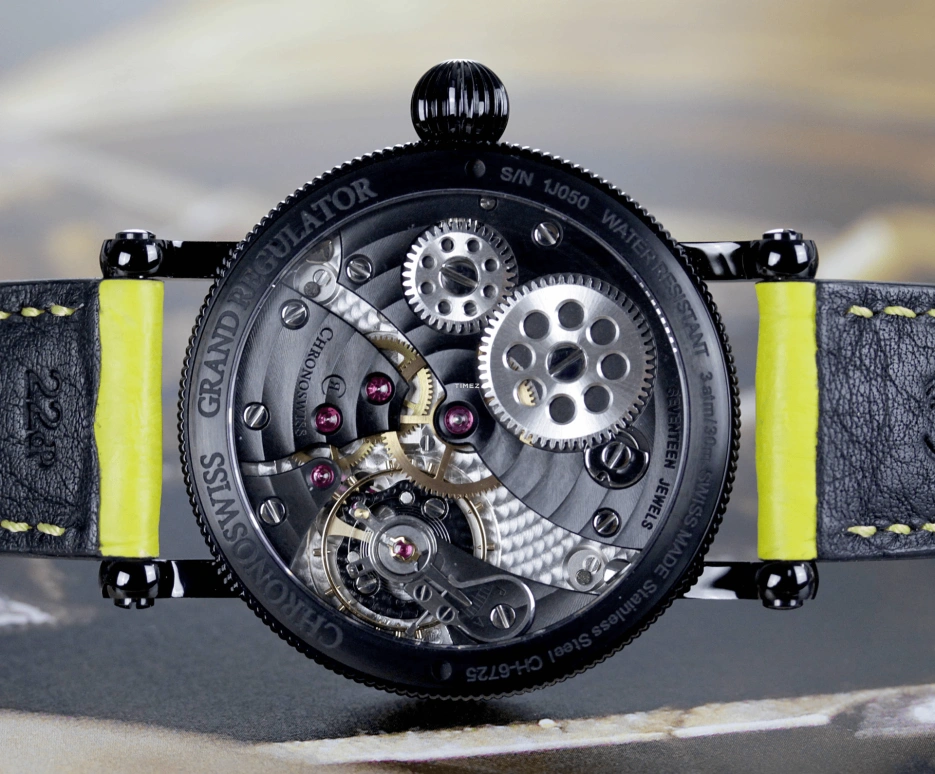 Chronoswiss,Flying 44mm,44mm,Stainless Steel,Yellow,Handwound,46hours,In-house Caliber,CH,CH-6725-YEBK