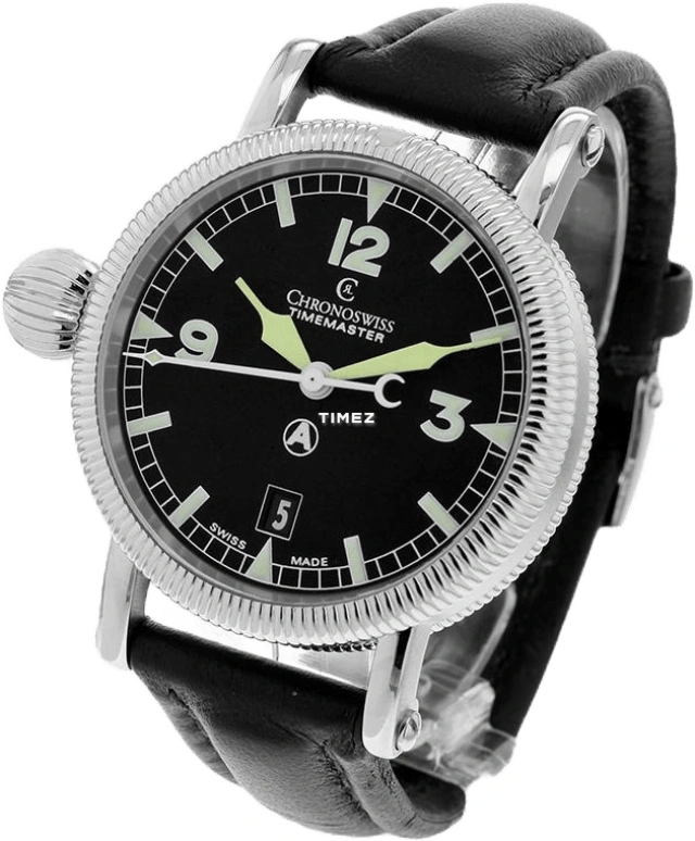 Chronoswiss,Timemaster 40mm,40mm,Stainless Steel,Black,Automatic,Day,Sapphire,Crystal Glass,CH,CH-2833-LE-bk