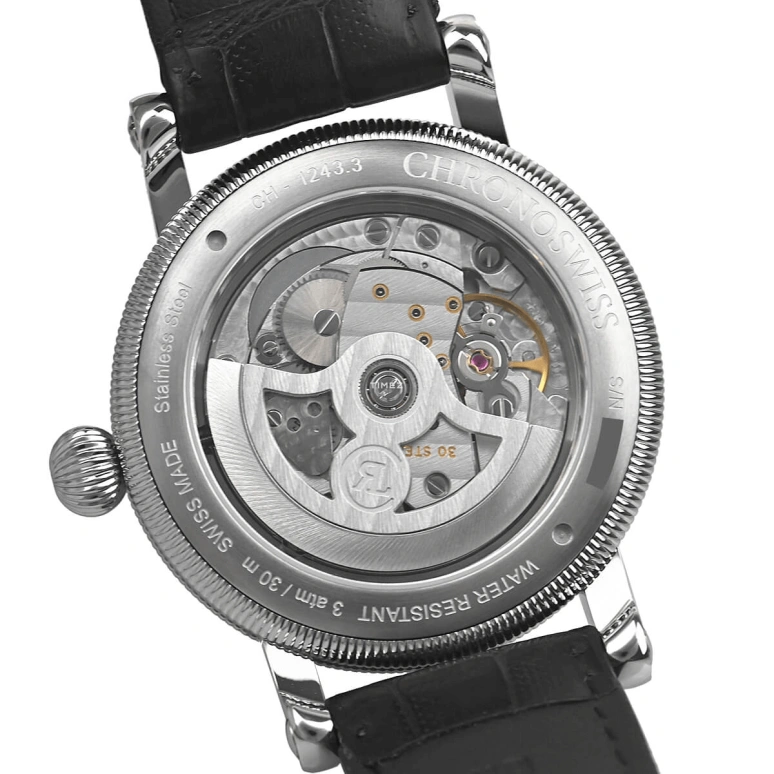 Chronoswiss,Heritage 40mm,40mm,Stainless Steel,White,Automatic,45hours,In-house Caliber,CH,CH-1243.3-SISI