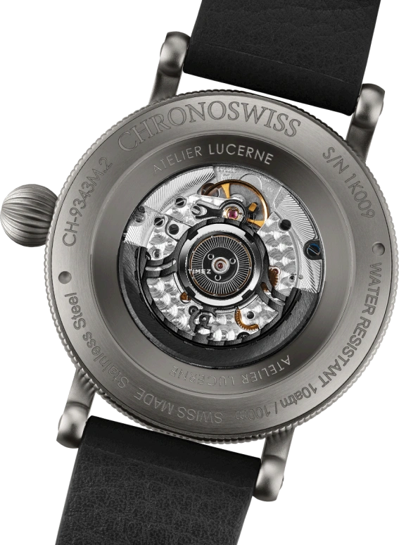 Chronoswiss,Space Timer 44mm,44mm,Stainless Steel,Black,Silver,Red,Automatic,Day,42hours,CH,CH-9343M.2-SIBK