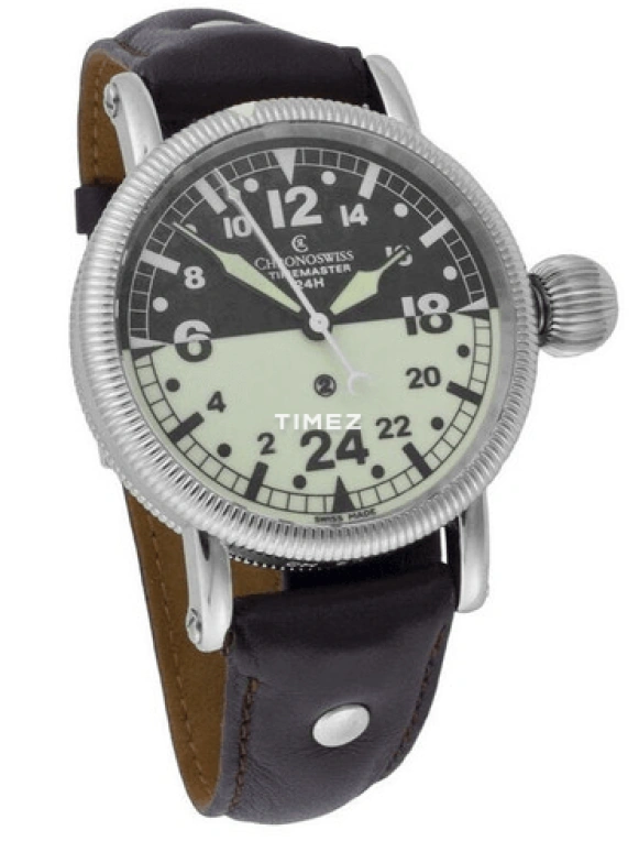 Chronoswiss,Timemaster 44mm,44mm,Stainless Steel,White,Dark Green,Handwound,46hours,Sapphire,Crystal Glass,CH,CH/6433/D/N
