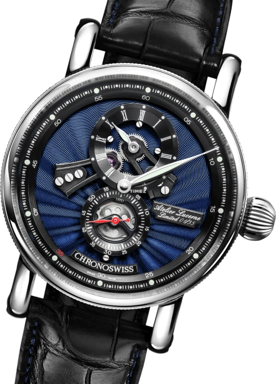 Chronoswiss,Open Gear 41mm,41mm,Stainless Steel,Blue,Handwound,60hours,In-house Caliber,CH,CH-8753-BLBK