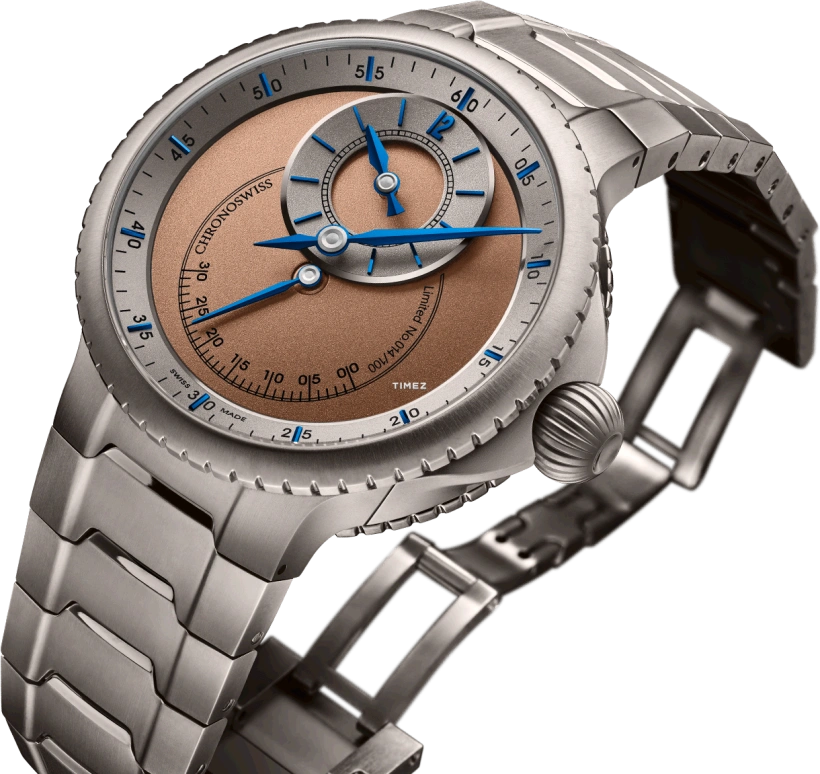 Chronoswiss,Pulse 41mm,41mm,Titanium,Silver,Sand,Automatic,Retrograde,55hours,CH,CH-6823T-BRSI