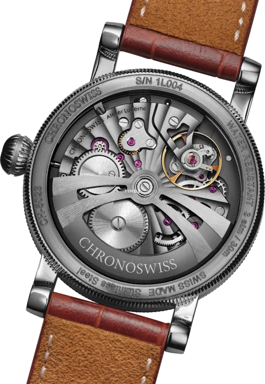 Chronoswiss,Strike 40mm,40mm,Stainless Steel,Silver,Green,Automatic,55hours,In-house Caliber,CH,CH-5023-GRSI
