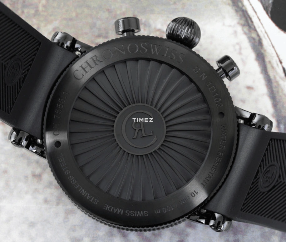 Chronoswiss,Timemaster 44mm,44mm,Stainless Steel,Black,Automatic,Chronograph,Day,Dule Time,CH,CH-7555.1