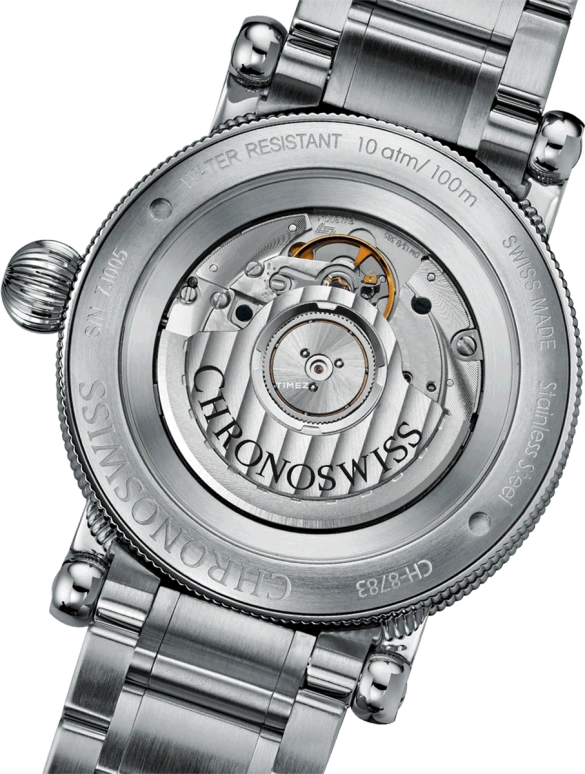Chronoswiss,Classic 41mm,41mm,Stainless Steel,Black,Red,Automatic,Day,Retrograde,CH,CH-8783-BKBR
