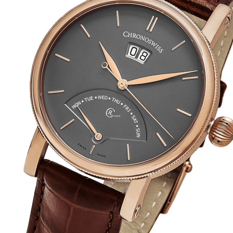 Chronoswiss,Sirius 40mm,40mm,Rose Gold,Black,Automatic,Date,Day,Retrograde,CH,CH-8121R-DS