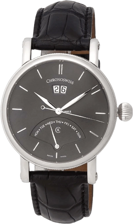Chronoswiss,Sirius 40mm,40mm,Stainless Steel,Grey,Black,Automatic,Date,Day,Retrograde,CH,CH-8123-DS
