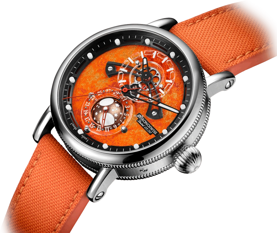 Chronoswiss,Space Timer 44mm,44mm,Stainless Steel,Orange,Automatic,Day,42hours,CH,CH-9343.2-SOL