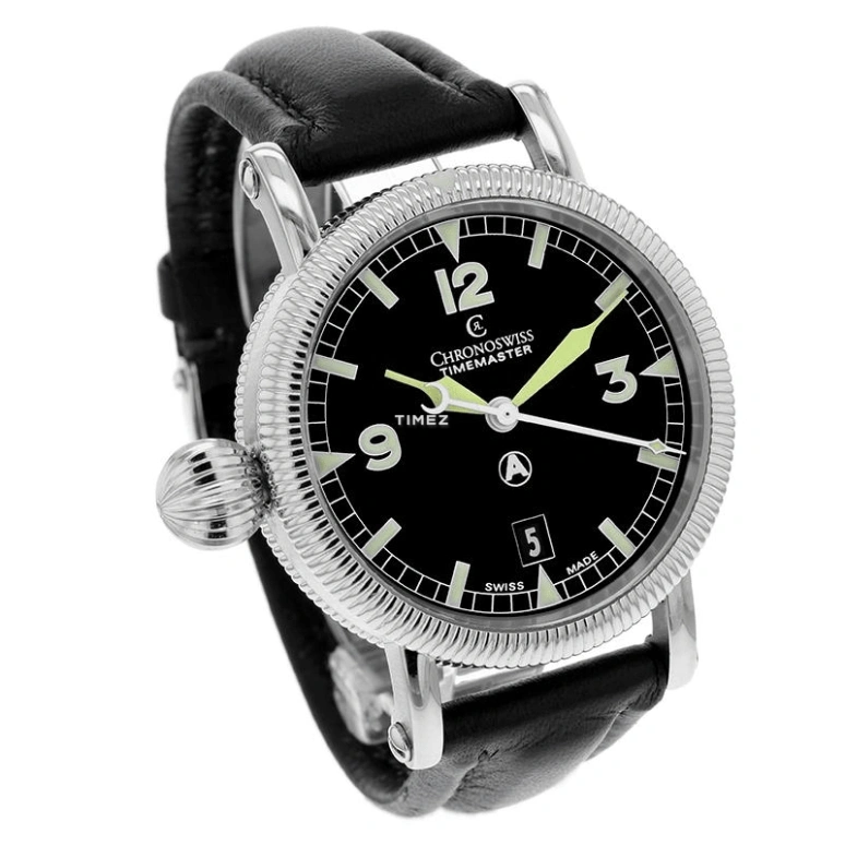 Chronoswiss,Timemaster 40mm,40mm,Stainless Steel,Black,Automatic,Day,Sapphire,Crystal Glass,CH,CH-2833-LE-bk