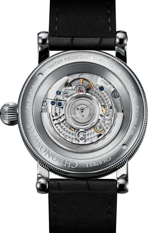 Chronoswiss,Flying 41mm,41mm,Stainless Steel,Silver,Automatic,Day,Day / Night Indication,CH,CH-8763.1-SISI2