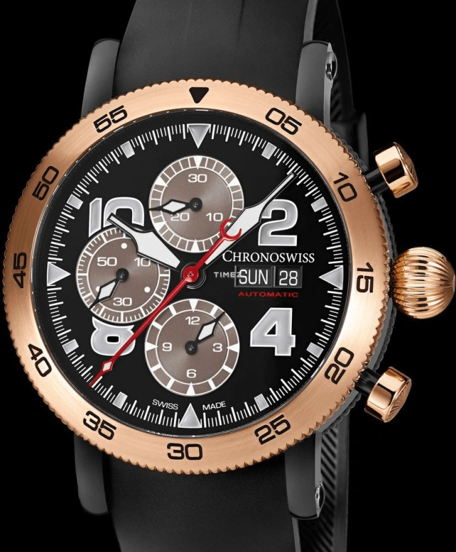 Chronoswiss,Sirius 44mm,44mm,Stainless Steel,Black,Automatic,Chronograph,Date,Day,CH,CH-9045R
