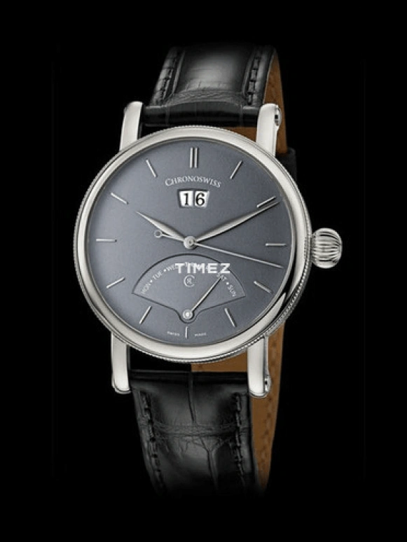 Chronoswiss,Sirius 40mm,40mm,Stainless Steel,Grey,Black,Automatic,Date,Day,Retrograde,CH,CH-8123-DS