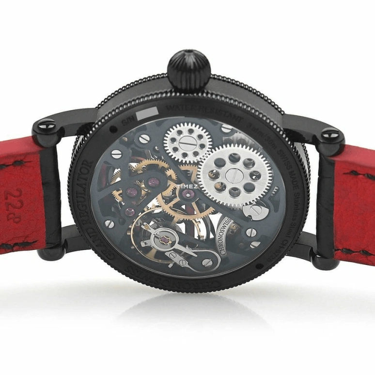 Chronoswiss,Flying 44mm,44mm,Stainless Steel,Skeleton,Handwound,46hours,In-house Caliber,CH,CH-6725S-REBK