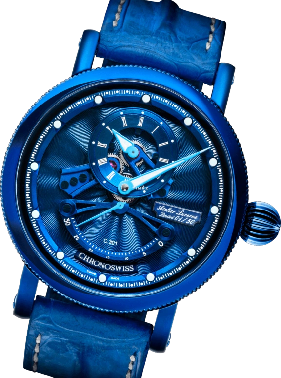 Chronoswiss,Open Gear 44mm,44mm,Stainless Steel,Blue,Automatic,Retrograde,42hours,CH,CH-6926-BLBL