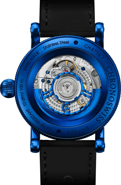 Chronoswiss,Open Gear 41mm,41mm,Stainless Steel,Blue,Black,Automatic,Retrograde,42hours,CH,CH-8756.1-BKBL