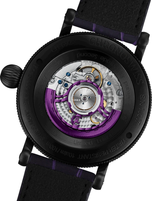 Chronoswiss,Open Gear 44mm,44mm,Stainless Steel,Purple,Black,Automatic,Retrograde,42hours,CH,CH-6925M-BKPU