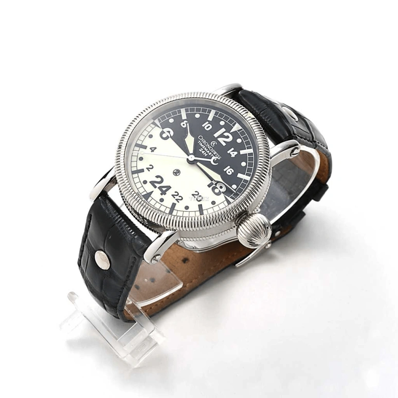 Chronoswiss,Timemaster 44mm,44mm,Stainless Steel,White,Dark Green,Handwound,46hours,Sapphire,Crystal Glass,CH,CH/6433/D/N