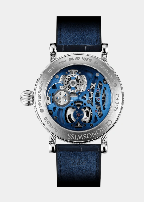 Chronoswiss,Open Gear 44mm,44mm,Stainless Steel,Blue,Handwound,Tourbillon,60hours,CH,CH-3123-PABL