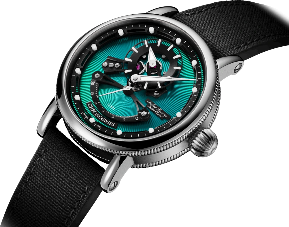 Chronoswiss,Open Gear 44mm,44mm,Stainless Steel,Black,Green,Automatic,Retrograde,42hours,CH,CH-6923-TUBK2