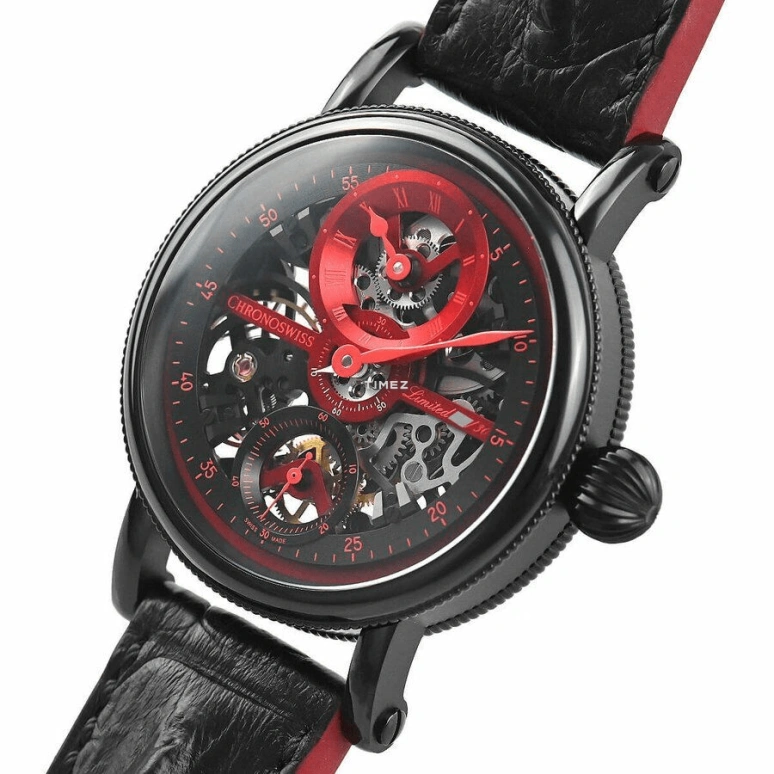 Chronoswiss,Flying 44mm,44mm,Stainless Steel,Skeleton,Handwound,46hours,In-house Caliber,CH,CH-6725S-REBK