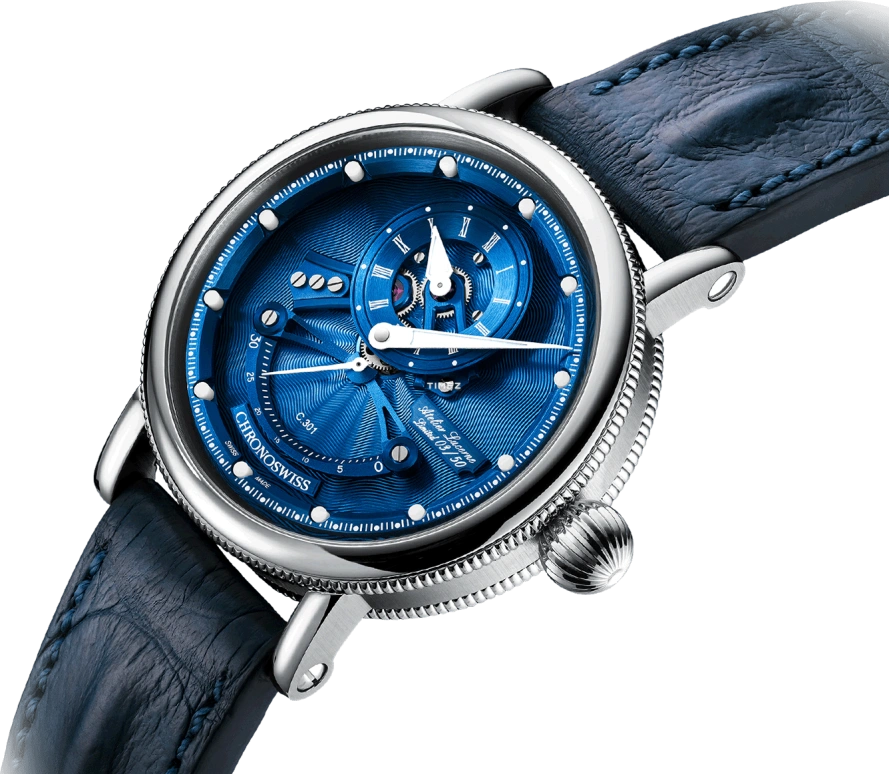 Chronoswiss,Open Gear 44mm,44mm,Stainless Steel,Blue,Automatic,Retrograde,42hours,CH,CH-6923-BLBL