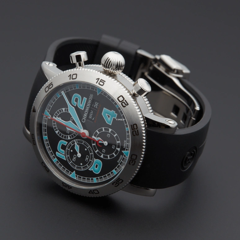 Chronoswiss,Timemaster 44mm,44mm,Stainless Steel,Black,Automatic,Chronograph,Date,Day,CH,CH-9043-DB