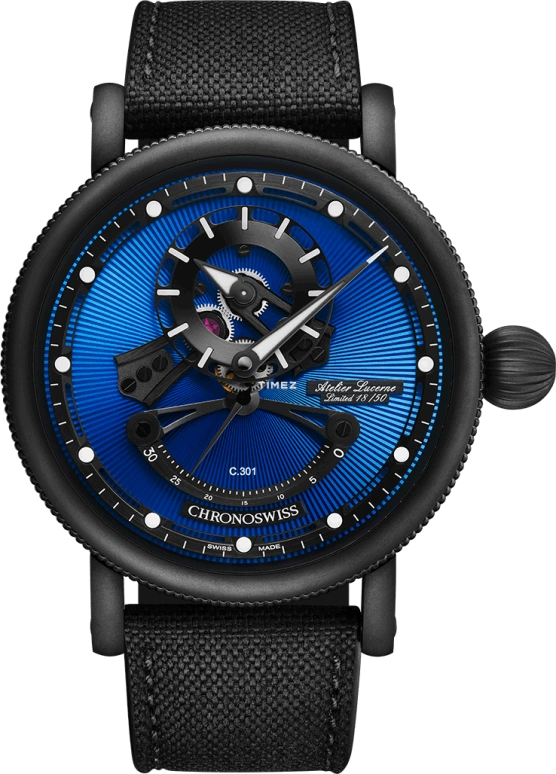 Chronoswiss,Open Gear 44mm,44mm,Stainless Steel,Blue,Black,Automatic,Retrograde,42hours,CH,CH-6925M-EBBK