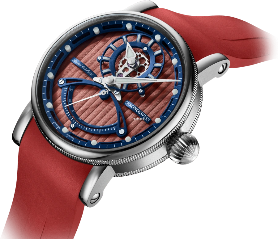 Chronoswiss,Open Gear 42mm,42mm,Titanium,Blue,Pink,Automatic,Retrograde,55hours,CH,CH-6923T.1-ARDB