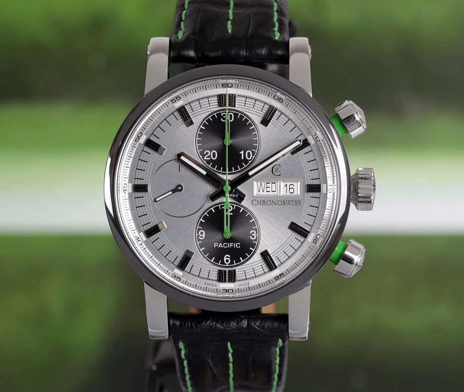 Chronoswiss,Pacific 43mm,43mm,Stainless Steel,Silver,Automatic,Chronograph,Date,Day,CH,CH-7585B-SI