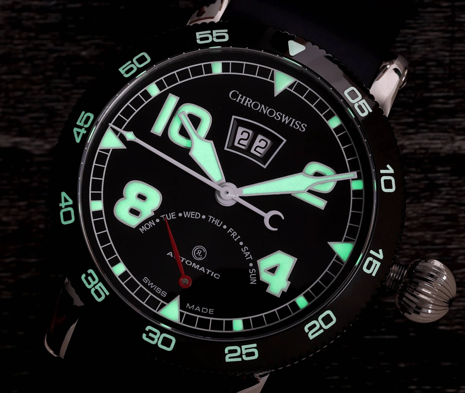 Chronoswiss,Timemaster 44mm,44mm,Stainless Steel,Black,Automatic,Date,Big Date,Retrograde,CH,CH-8143B-BK