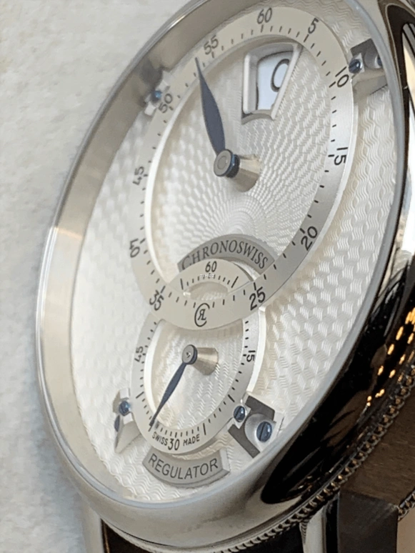 Chronoswiss,Heritage 40mm,40mm,Stainless Steel,White,Automatic,Jumping Hours,跳分,CH,CH-8323-SISI