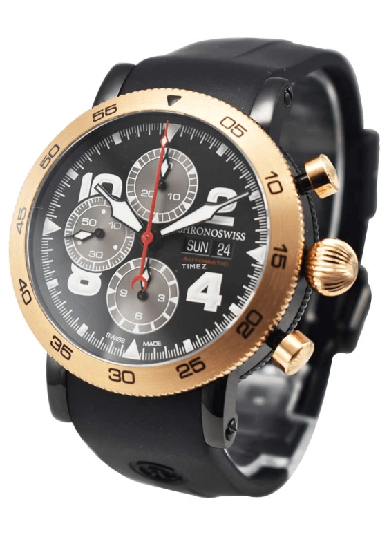 Chronoswiss,Sirius 44mm,44mm,Stainless Steel,Black,Automatic,Chronograph,Date,Day,CH,CH-9045R