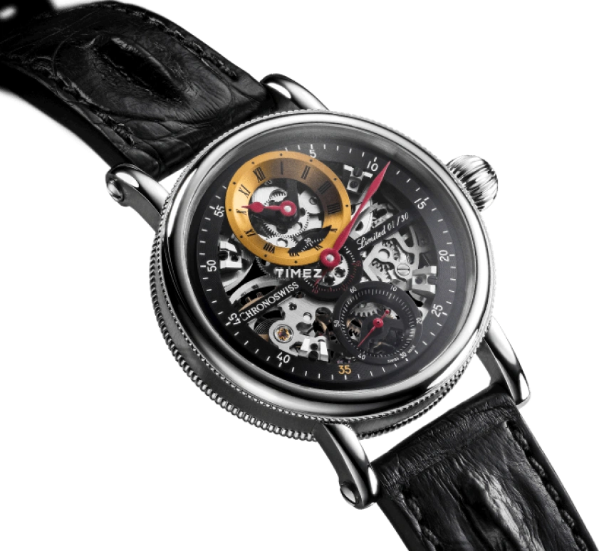 Chronoswiss,Flying 44mm,44mm,Stainless Steel,Skeleton,Handwound,46hours,In-house Caliber,CH,CH-6723S-BKYE
