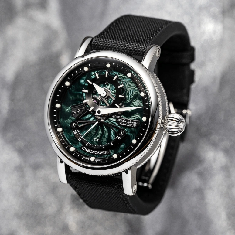 Chronoswiss,Open Gear 44mm,44mm,Stainless Steel,Green,Automatic,Power Reserve Indicator,42hours,CH,CH-6923-DGRBK