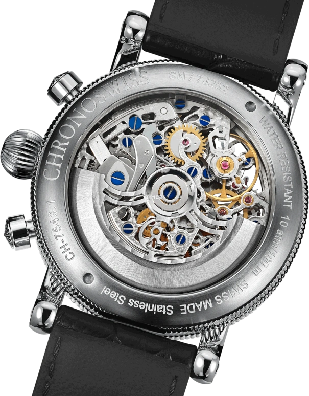 Chronoswiss,Sirius 41mm,41mm,Stainless Steel,Skeleton,White,Automatic,Chronograph,Day,CH,CH-7543.1S-SI