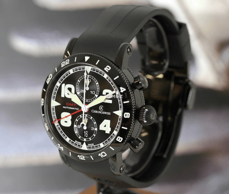 Chronoswiss,Timemaster 44mm,44mm,Stainless Steel,Black,Automatic,Chronograph,Day,Dule Time,CH,CH-7555.1