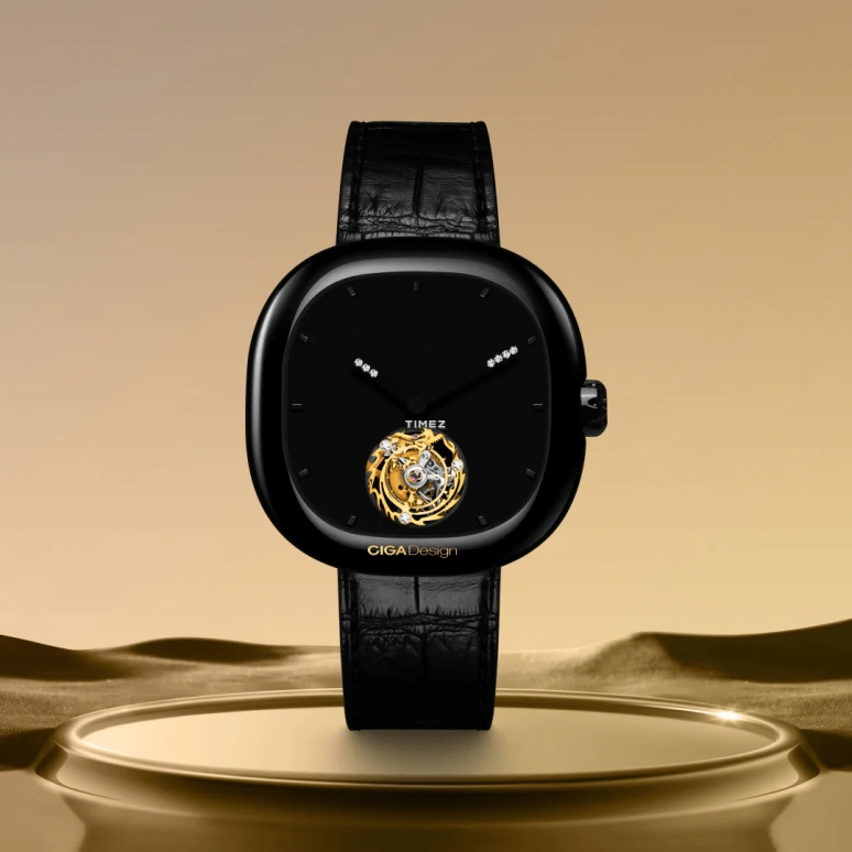 CIGA Design,Series C 45mm,45mm,Agate,Black,Handwound,Tourbillon,40hours,C011,C011-BB01-W1B