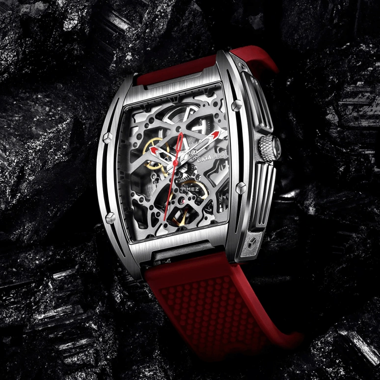 CIGA Design,Series Z 40.80x48mm,40.80x48mm,Stainless Steel,Grey,Automatic,Sapphire,Crystal Glass,Rectangular,Z031,Z031-SISI-W15RE
