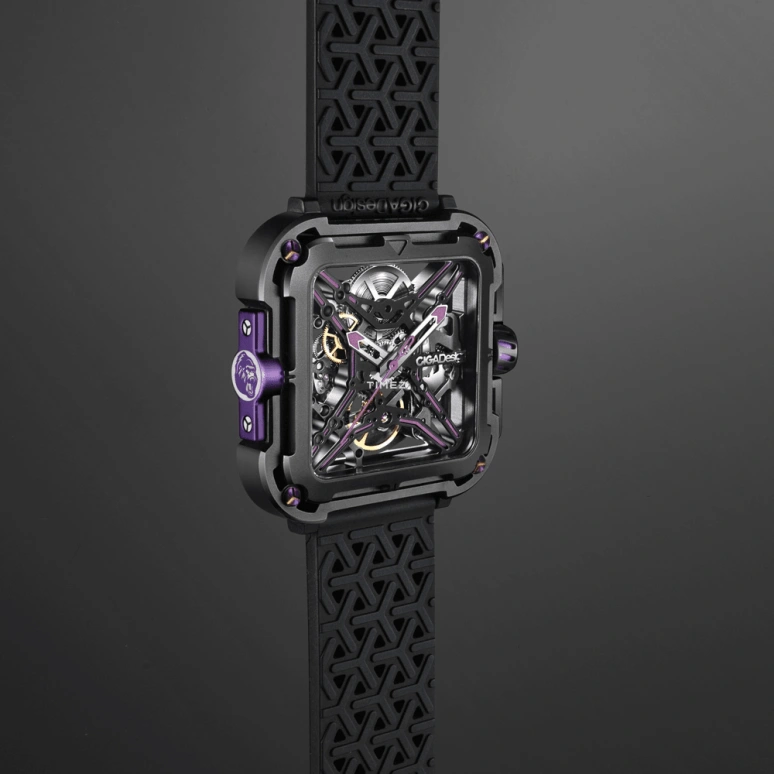 CIGA Design,Series X 48x44mm,48x44mm,Stainless Steel,Skeleton,Automatic,40hours,In-house Caliber,X011,X011-BLPL-W25BK
