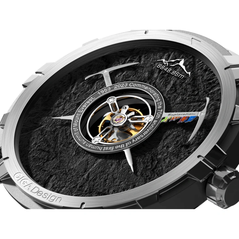 CIGA Design,Series U 45mm,45mm,Titanium,Black,Handwound,Tourbillon,120hours,U051,U051-TB01-W6B