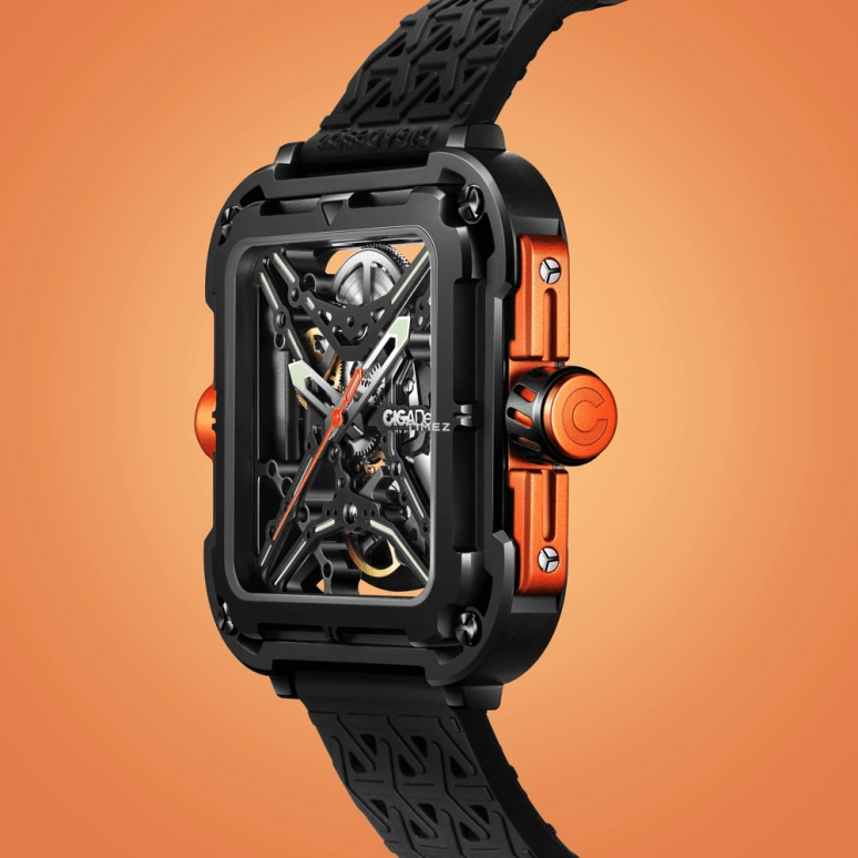 CIGA Design,Series X 48x44mm,48x44mm,Stainless Steel,Skeleton,Automatic,40hours,In-house Caliber,X011,X011-BLOG-W25BK
