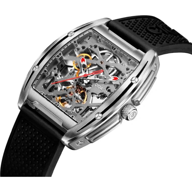 CIGA Design,Series Z 40.80x48mm,40.80x48mm,Titanium,Grey,Automatic,Sapphire,Crystal Glass,Rectangular,Z031,Z031-TITI-W15BK