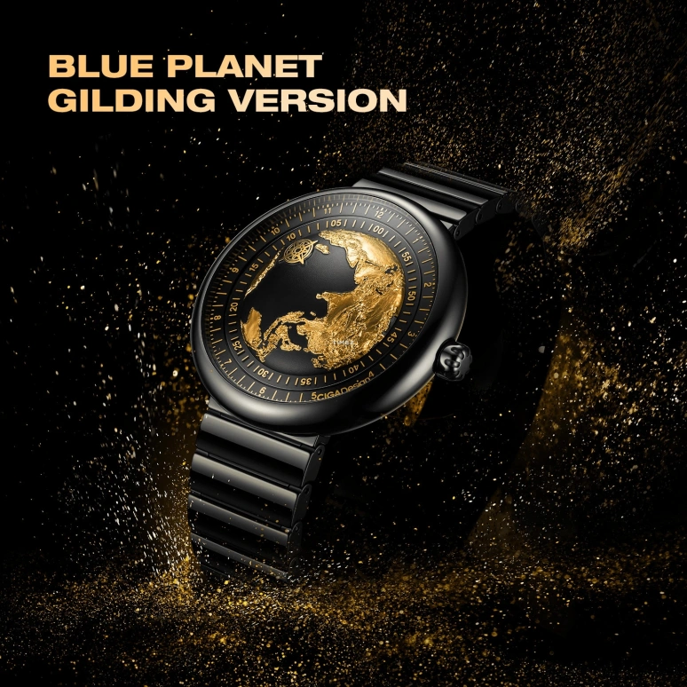 CIGA Design,Series U 46mm,46mm,Ceramic,Black,Gold,Automatic,Sapphire,Round,U033,U033-BG01-6B7B