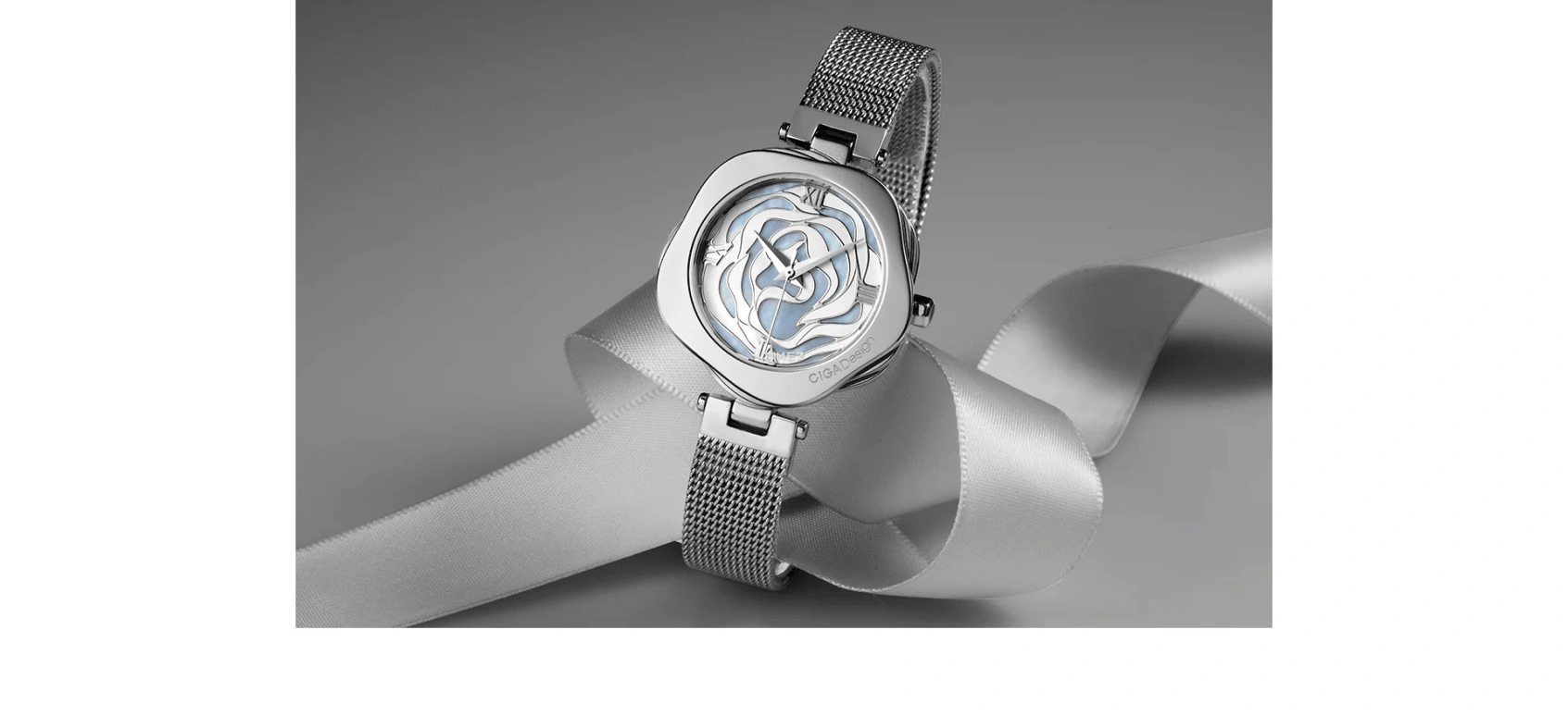 CIGA Design,Series R 40mm,40mm,Stainless Steel,White,Blue,Quartz,40hours,Sapphire,Glass,R012,R012-SISI-W3
