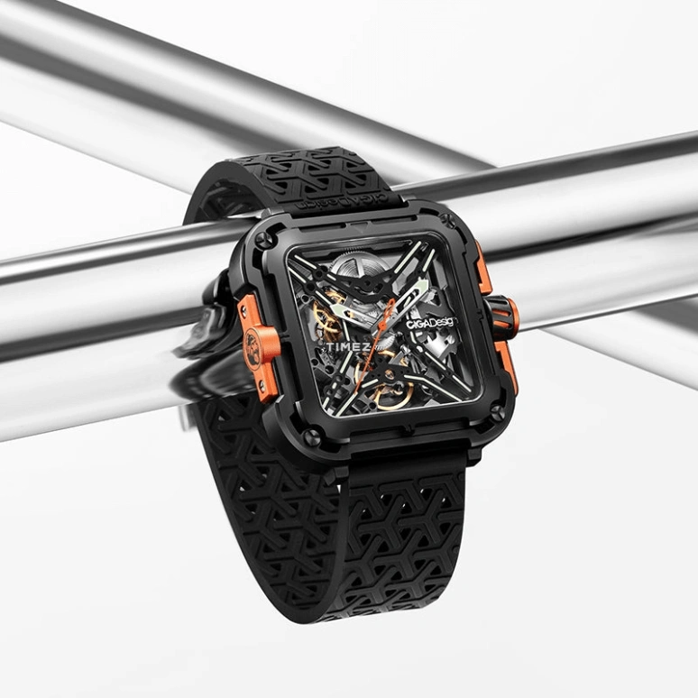 CIGA Design,Series X 48x44mm,48x44mm,Stainless Steel,Skeleton,Automatic,40hours,In-house Caliber,X011,X011-BLOG-W25BK