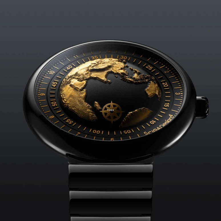 CIGA Design,Series U 46mm,46mm,Ceramic,Black,Gold,Automatic,Sapphire,Round,U033,U033-BG01-6B7B